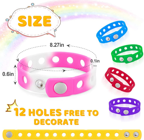 Stuffed 20 PCS Croc Bracelet Band, Silicone Charm Bracelet for Kids, Croc Charm Bracelets in Bulk...