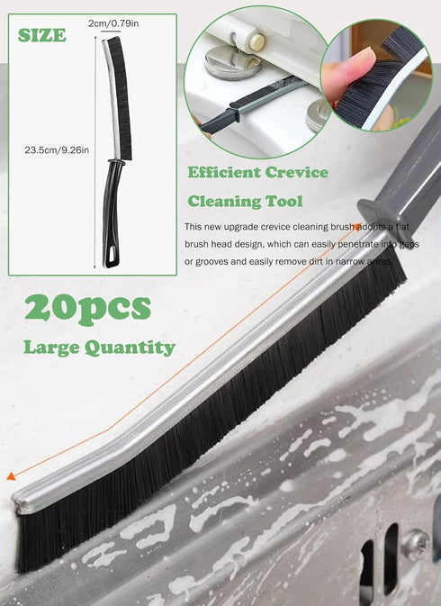 20Pcs Crevice Cleaning Brush - Multifunctional Hard Bristle Crevice Cleaning Brush, Gap Brush Cleaning Tools for Household Use, Home, Kitchen, Bat...