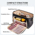 Small Makeup Organizer Bag PU Leather Makeup Bags - Portable Waterproof Travel Makeup Bag,Wide-open Cosmetics Organizer Case,Makeup Brush Travel P...