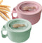 2Pack 28.7oz Wheat Straw Microwave Ramen Bowl Set Noodle Bowls With Lid and Spoon,Improved Easy-Grip Design for On-the-Go - Holds Soup, Rice, Cere...