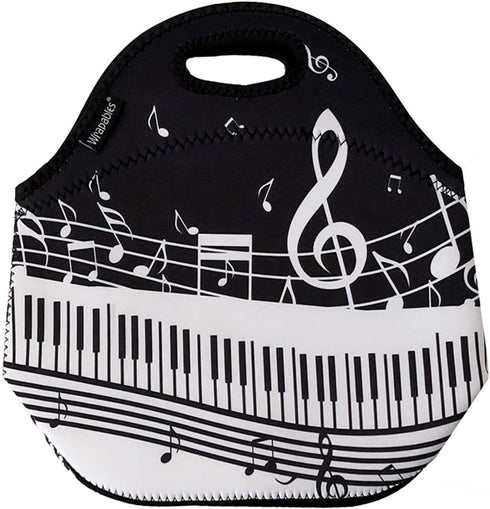 Wrapables Insulated Neoprene Lunch Bag, Musical Notes...