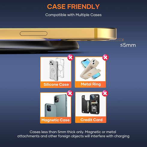 Wireless Charger Compatible with iPhone 15 14 13 12 11 Pro Max/Mini/Plus/XR/X/8, 15W Max Fast Wireless Charging Pad Mat for Samsung Galaxy S23/S22...