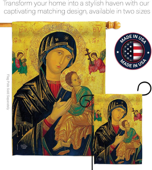 Our Lady of Perpetual Help Home Decor Banner Wall Art Patio Lawn Porch Room Decorations Small Flag Outdoor Tapestry Yard Sign Catholic Gift Jesus ...