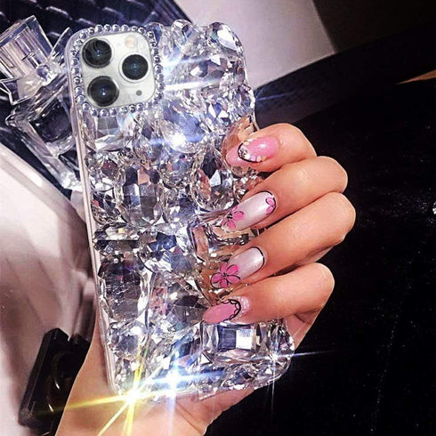 Bonitec Compatible with iPhone 13 Pro Max Case for Women 3D Glitter Sparkle Bling Case Luxury Shiny Crystal Rhinestone Diamond Bumper Clear Gems C...