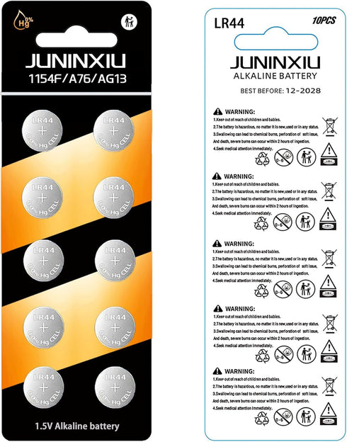 L1154f Battery AG13 Battery LR44 Batteries L1154 SR44 A76 Button L1154h Button Batteries Alkaline Coin Cell (10 Count)...