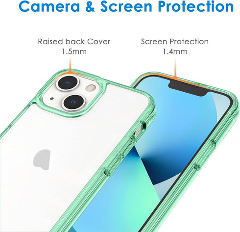 JETech Case for iPhone 13 6.1-Inch, Non-Yellowing Shockproof Phone Bumper Cover, Anti-Scratch Clear Back (Midnight Green)...