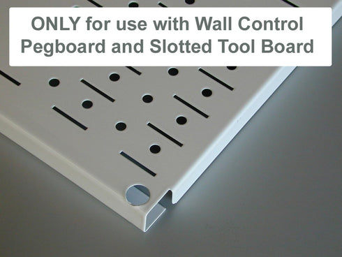 Wall Control Pegboard 8in Accessory Hanger Tool Holder Bracket Pegboard Accessory for Wall Control Pegboard and Slotted Tool Board – White...