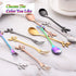 Gold Leaf Coffee Spoon Set of 6, Ice-Cream Tea Stirring Spoons 4.7 Inches Retro Dessert Demitasse Espresso Spoons Stainless Steel Mini Cutlery Kit...