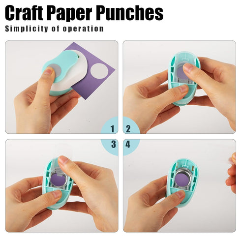 Koogel 3PCS Paper Hole Punches, Craft Paper Punch Set Lever Punch Hole Punch Shapes for Scrapbooking Festival Paper Greeting Card DIY Albums Photo...