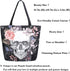 Naanle Day of The Dead Canvas Tote Bag - Large Women's Casual Shoulder Handbag, Floral Skull Reusable Multipurpose Heavy Duty Shopping Grocery Cot...