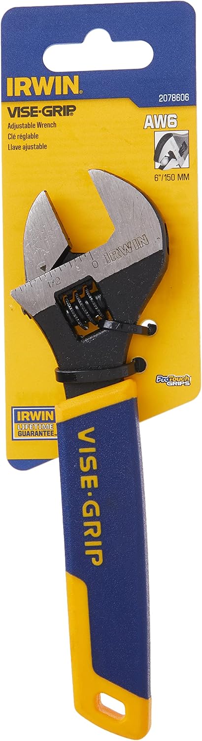 IRWIN VISE-GRIP Adjustable Wrench with Comfort Grip, SAE, 6-Inch (GIDDS2286372) (2078606)...