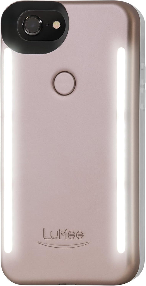 LuMee Duo Cell Phone Case for iPhone 8 (also fits iPhone 7), Illuminated LED, The Original and Authentic Celebrity Endorsed Light Up Case - Rose M...