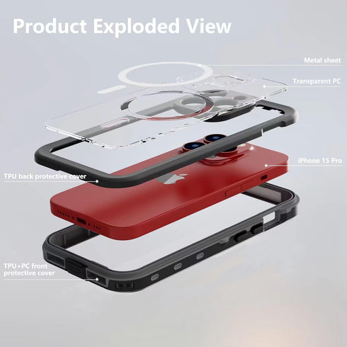 for iPhone 15 Pro Case Waterproof, 15 Pro Waterproof Case, Shockproof Protective Cover, Full Sealed Case with Built-in Screen Protector for iPhone...