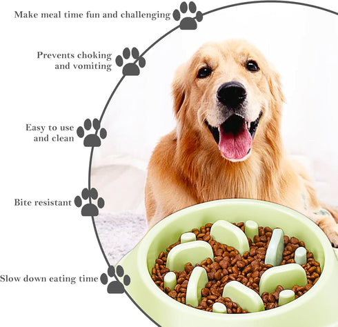 2PCS Slow Feeder Dog Bowls Small Dog, Non-Slip Puzzle Dog Bowl Slow Eating, Interactive Bloat Stop Dog Bowls, Anti-Gulping Pet Slower Food Feeding...