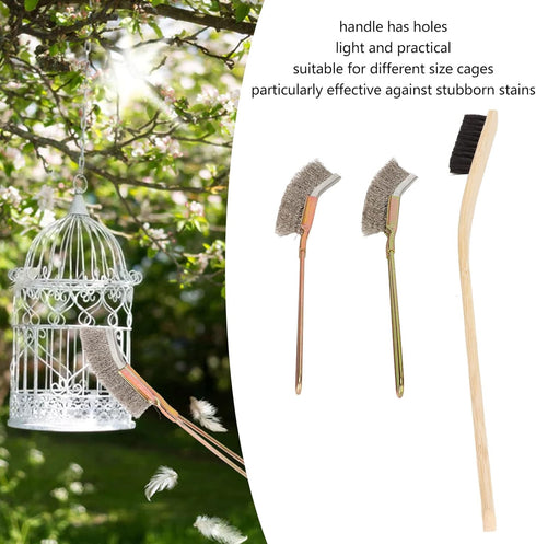 Pssopp 3Pcs Bird Cage Brush, Handle Long Brush Pet Cage Brush Accessories for Pet Bird Small Animal...