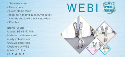 WEBI Pool Cover Clips,6 Packs 3.3 Inch Beach Towel Clips,Beach Chair Clips,Above Ground Pool Cover Clips for Chairs,Cruise,Boat,Blanket,Quilt...