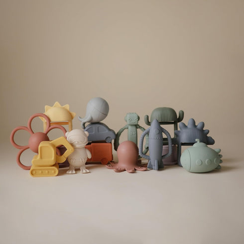 mushie Silicone Baby No-Drop Cactus Teether Toy...