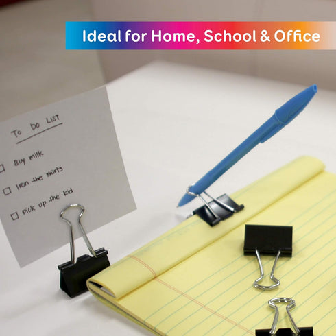 BAZIC Binder Clips Assorted Size Black, Small Medium Large Paper Clamps Paper Clip, Paperclips for Office School Supplies Home (12/Pack), 1-Pack...