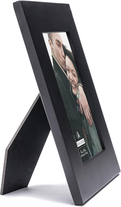 Malden 4x6 Picture Frame, Extra Wide Real Wood Molding, Real Glass, Black...
