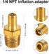 2pcs Brass Air Inflator Adapter, 1/4" NPT (M) to Standard Valve for Schrader (M) Tire Inflator Connector for Auto Tyre Valve Adapter for Presta Ai...