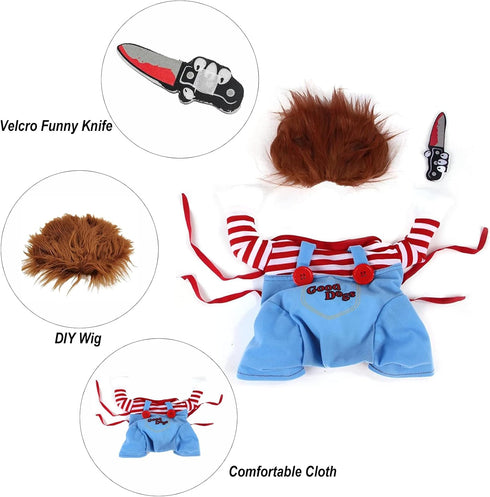 Pet Deadly Halloween Costume, Dog Funny Costume Halloween Christmas Cosplay Outfits Cute Clothes Adjustable Party Dress Up Apparel Accessories for...