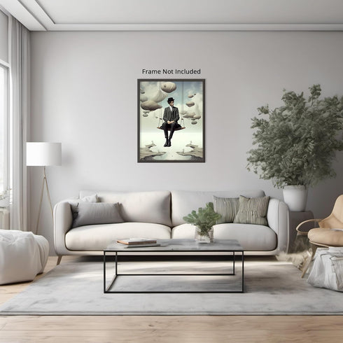 Posterizer 1 pcs-Swinging among Unique Cloud Shapes-Abstract & Modern Art-Fantasy & Fiction Art-Gift for Art Lovers-Decor for Home & Office- UNFRA...
