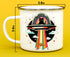 Retro UFO Cat Fish Abduction Extraterrestrial Paranormal Enamel Campfire Mug, Fun Outdoor Camping Coffee Cup (16oz)...