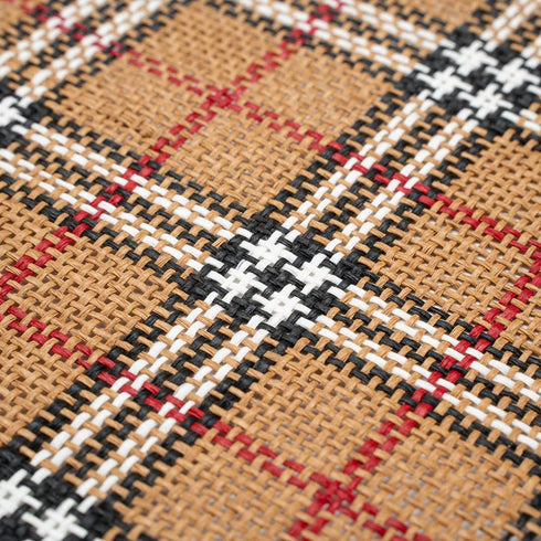 Restaurantware 16 x 12 Inch Dining Table Placemats Set Of 6 Rectangle Kitchen Table Mats - Vintage Style Easy To Clean Plastic Scotch Plaid Placem...