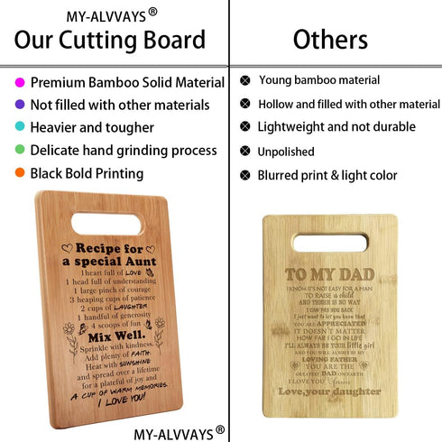 Aunt Gifts, Gifts for Auntie, Aunt Birthday Gifts, Best Aunt Ever Gifts, Recipe Cutting Board Gift, 7"x11", Double-Sided Use -049...