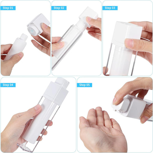 Holibanna Airless Pump Dispenser Foundation Bottle: 3pcs 50ml Skincare Moisturizer Empty Refillable Pumps Container 1.7oz Reusable Travel Dispense...