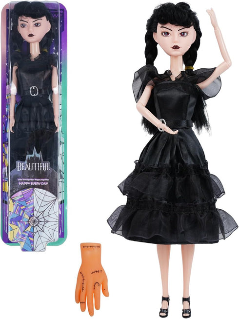 11.5 inch Dolls with Gift Box, Black Doll with Thing Hand, Black Dress, Black High Heels, Black Hair, Gift for Girls & Fans...