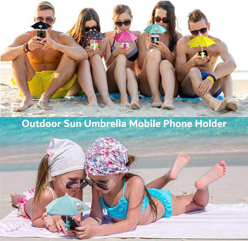 Phone Umbrella Suction Cup Stand – Umbrella for Phone with Universal Adjustable Piggy Phone Holder, Phone Umbrella for Sun, Outdoor Phone Sun Bloc...