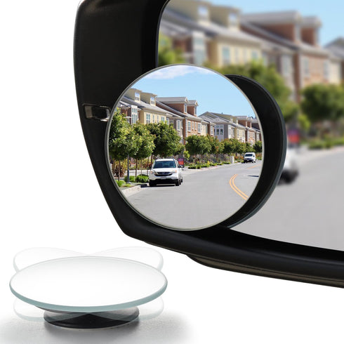 LivTee Blind Spot Mirror, 2" Round HD Glass Frameless Convex Rear View Mirrors Exterior Accessories with Wide Angle Adjustable Stick for Car SUV a...