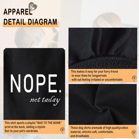 Discover Cozy Cotton Canine Wear: Soft, Lightweight, and Breathable Dog Shirt Vest with Eye-Catching Graphics(NOPE not today), Keeping Your Furry ...