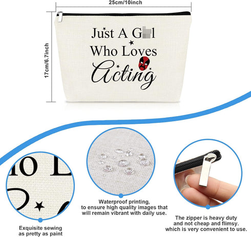 Actress Gift Makeup Bag Actor Gifts for Women Theatre Acting Gift Drama Student Graduation Gift Cosmetic Bag Pouch Musical Drama Gift Christmas Bi...