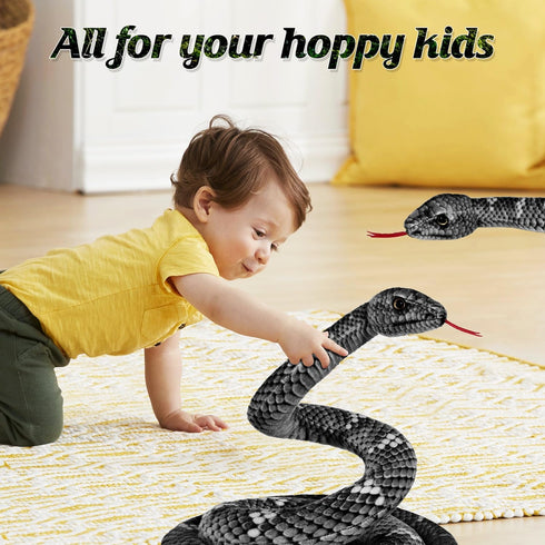 Snake Plush, Stuffed Snake Animal, 80in Large Toy Snakes for Kids, Giant Stuffed Animals Snake, Lifelike Plush Snake for Birthday Gift Party Prank...