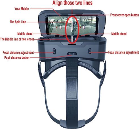 Cell Phone VR Headset Virtual Reality Headsets VR Headsets Virtual Reality Glasses VR Glasses VR Goggles for TV Movies Video Games Compatible with...