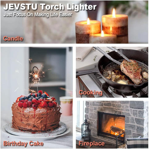4 Pack Torch Lighter, Long Lighter, Adjustable Multipurpose Refillable for Grill BBQ...