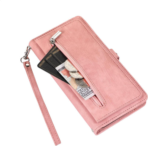 Asuwish Phone Case for Samsung Galaxy A54 5G Wallet Cover with Tempered Glass Screen Protector and Wrist Strap Leather Flip Zipper Credit Card Hol...