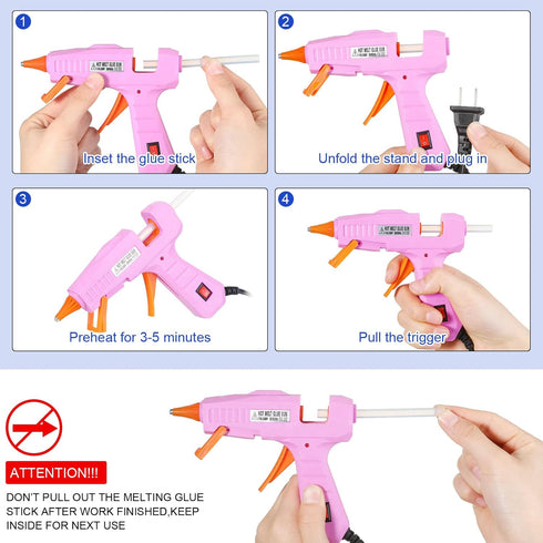 3 Pieces Glue Gun with 15 Glue Sticks, Hot Glue Sticks Mini Hot Glue Gun Kit Fast Preheating Craft Glue Guns for DIY Arts Home School Holiday Deco...