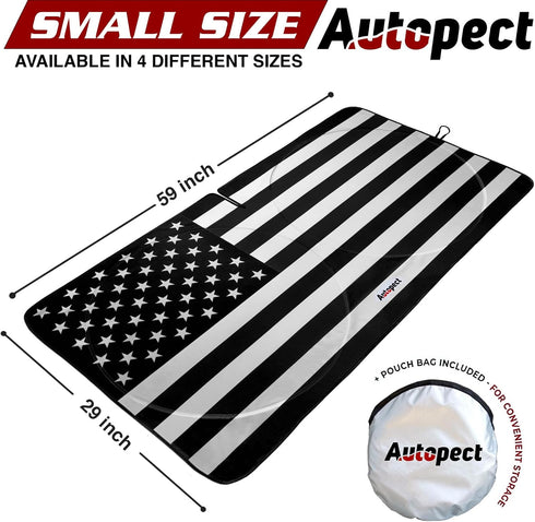 Windshield Sun Shade - American Flag Design, High-Resolution Sun Visor for Car, Truck, SUV with Mirror Cut-Out for Interior Sun Protection, Foldab...