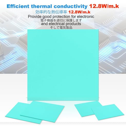 Thermal Pad 10x10mm 1mm, 12.8 W/mK Highly Efficient Thermal Conductivity,Heat Resistant Silicone Thermal Pads for Laptop Heatsink CPU GPU SSD IC L...