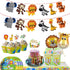 iMagitek 24 Pack Jungle Safari Animal Keychains, Kids Party Bag Fillers, School Carnival Rewards, Jungle Safari Baby Shower Party Favors...