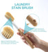 Wood Laundry Brush, OSCIOSS Laundry Stain Brush wth Long Handle and Soft Bristle for Cleaning Clothes & Shoes, Protable Laundry Brush for Stains o...