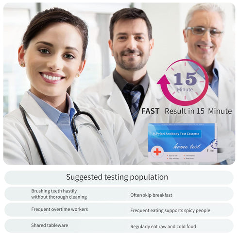 Helicobacter Pylori Test Kits, H. Pylori?h. Pylori 10-15 Minutes of Quick Home Testing, The Result is Highly Accurate, Easy to Read and use…...