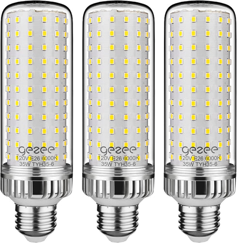 35W LED Light Bulb, E26 Base LED Lamp, 280 Watt Equivalent, 3500 Lumens, Daylight White 6000K, Non-Dimmable (3-Pack...