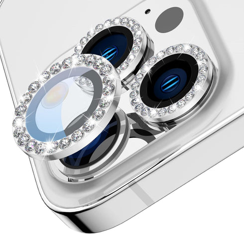 Tensea for iPhone 13 Pro/iPhone 13 Pro Max Camera Lens Protector Bling, Protection Camera Cover Tempered Glass Screen Protector Diamond Metal Indi...