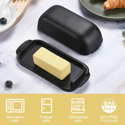 AONCO Butter Dish with Lid, Butter Container Holds for Countertop, Unbreakable Butter Keeper for Home Kitchen Decor, Perfect for East/West Coast B...