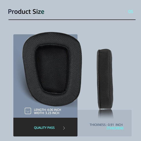 Fabric Replacement Ear Pads for Logitech G933 Gaming Headset, Also Fits G935 G930 G635 G633 G633S G533 G430 G431 G432 G433 Headphone, Mesh Earpad ...