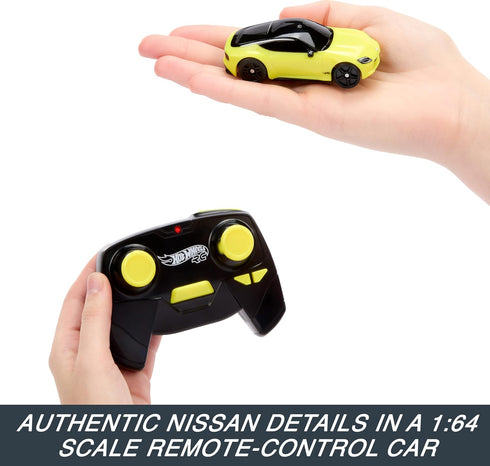 Hot Wheels RC Toy Car, Remote-Control Nissan Z in 1:64 Scale with Controller & USB Cable, Works On & Off Track cc...